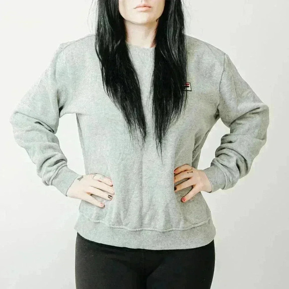 Y2K FILA Gray Crewneck Pullover Sweatshirt - L - Picture 2 of 6